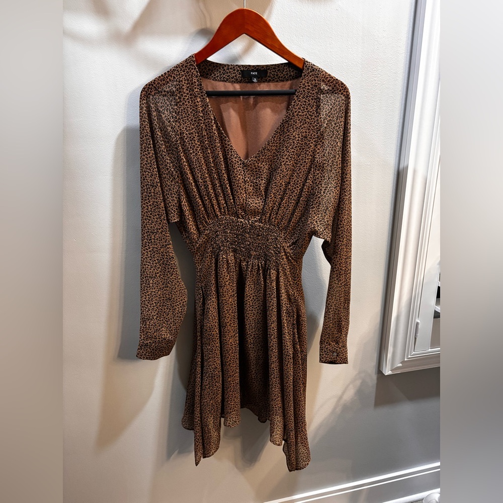 Fate Leopard Print Long Sleeve Dress